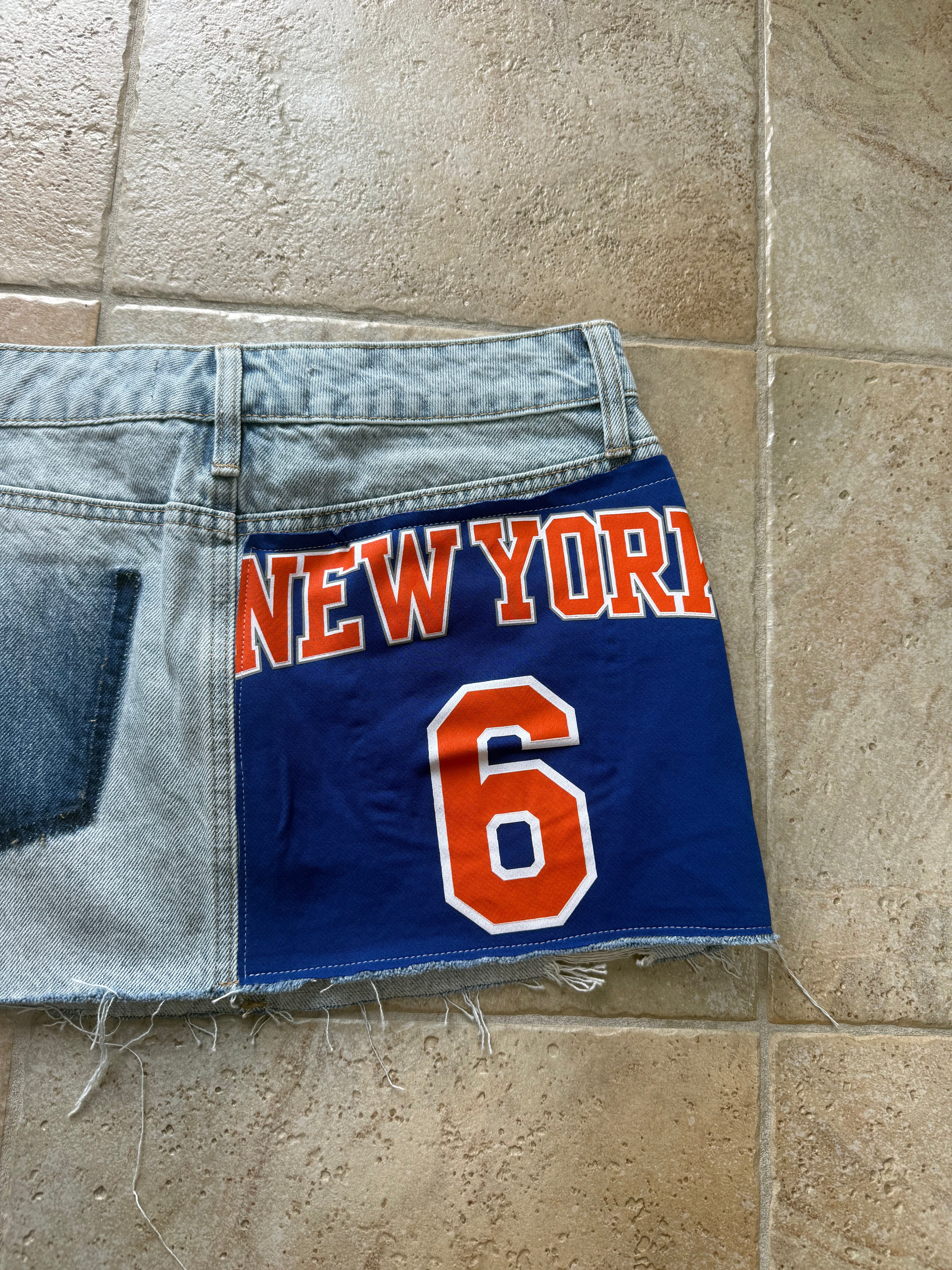 New York Knicks Reworked Light Wash Mini Skirt