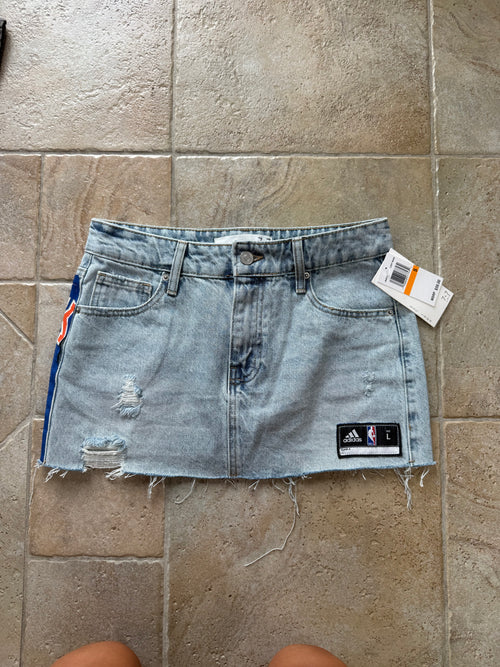 New York Knicks Reworked Light Wash Mini Skirt