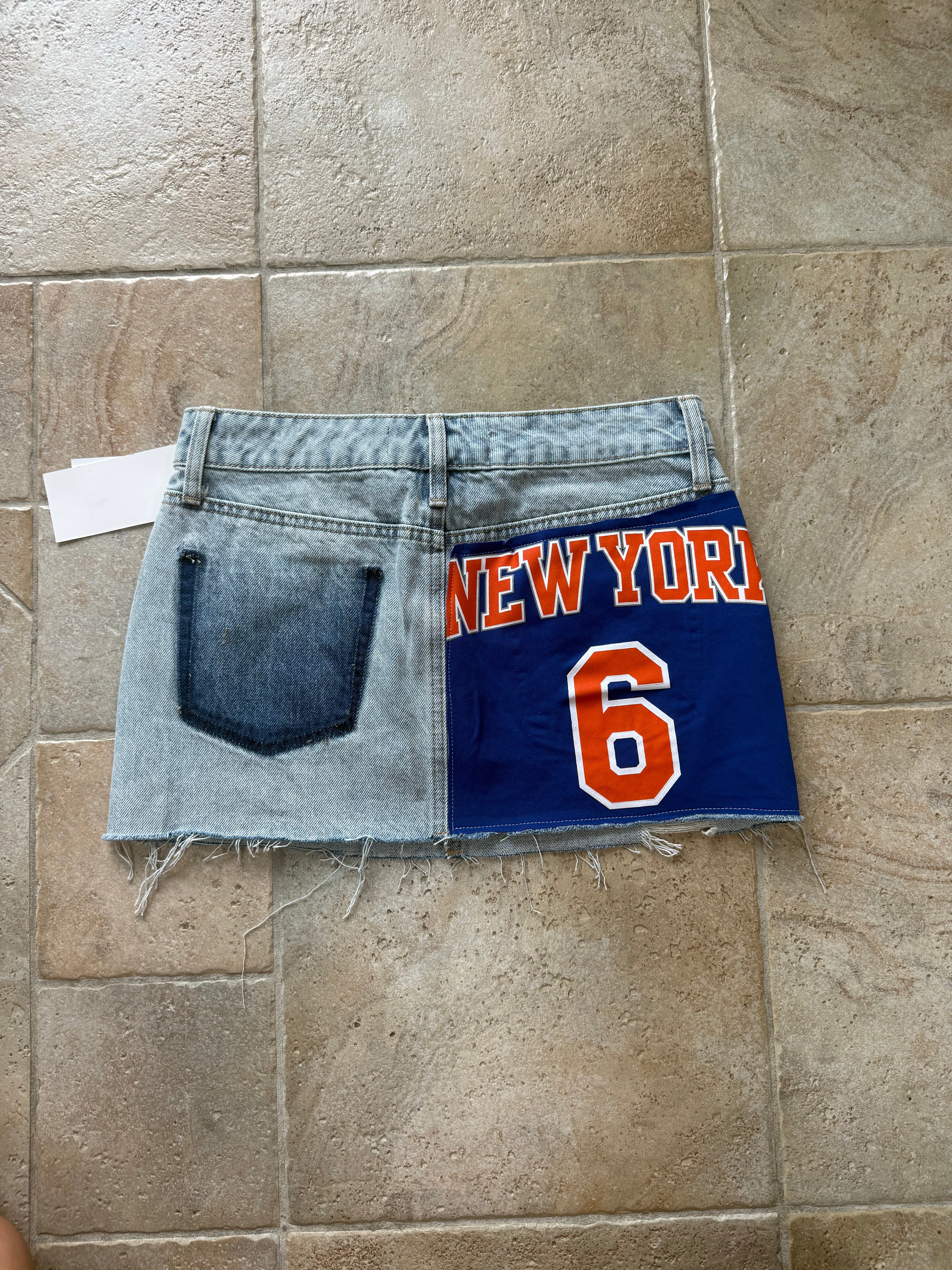 New York Knicks Reworked Light Wash Mini Skirt
