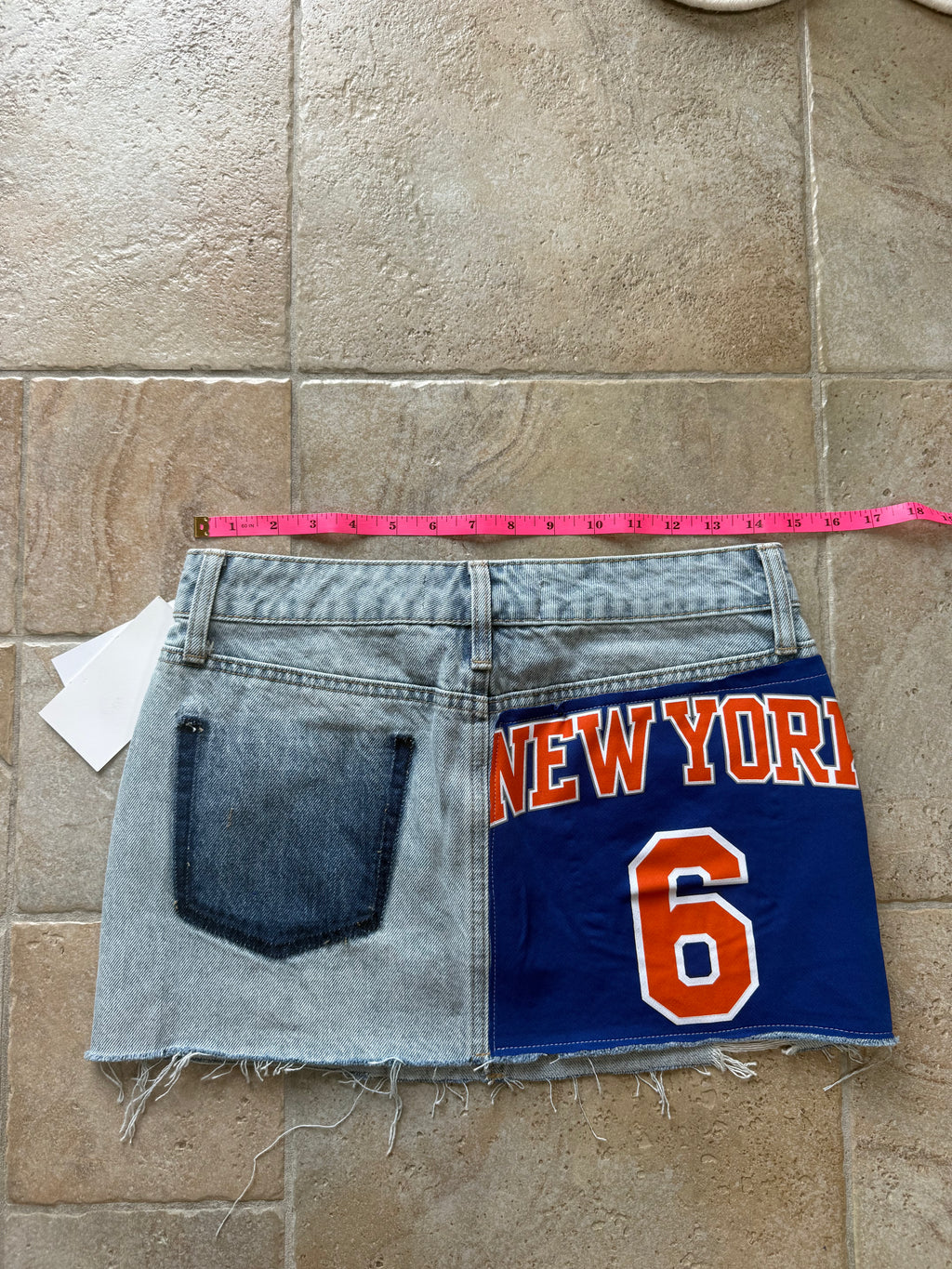 New York Knicks Reworked Light Wash Mini Skirt
