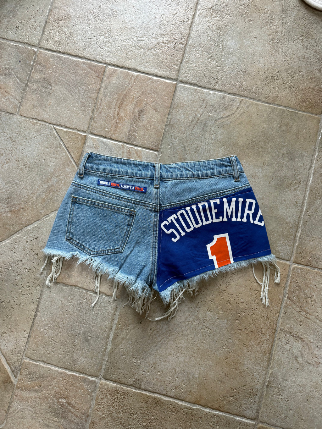 Low Waisted Reworked New York Knicks Shorts